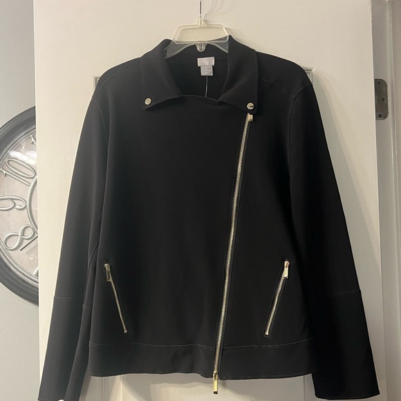 NWT Chico’s black moto jacket size 2 - Picture 9 of 12